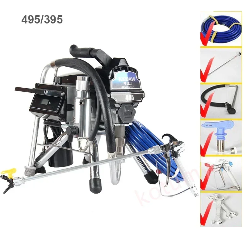 495/395 Professional High-pressure Airless Spraying Machine Intelligent Wall Spray Latex Paint Internal-feed Painting Tool