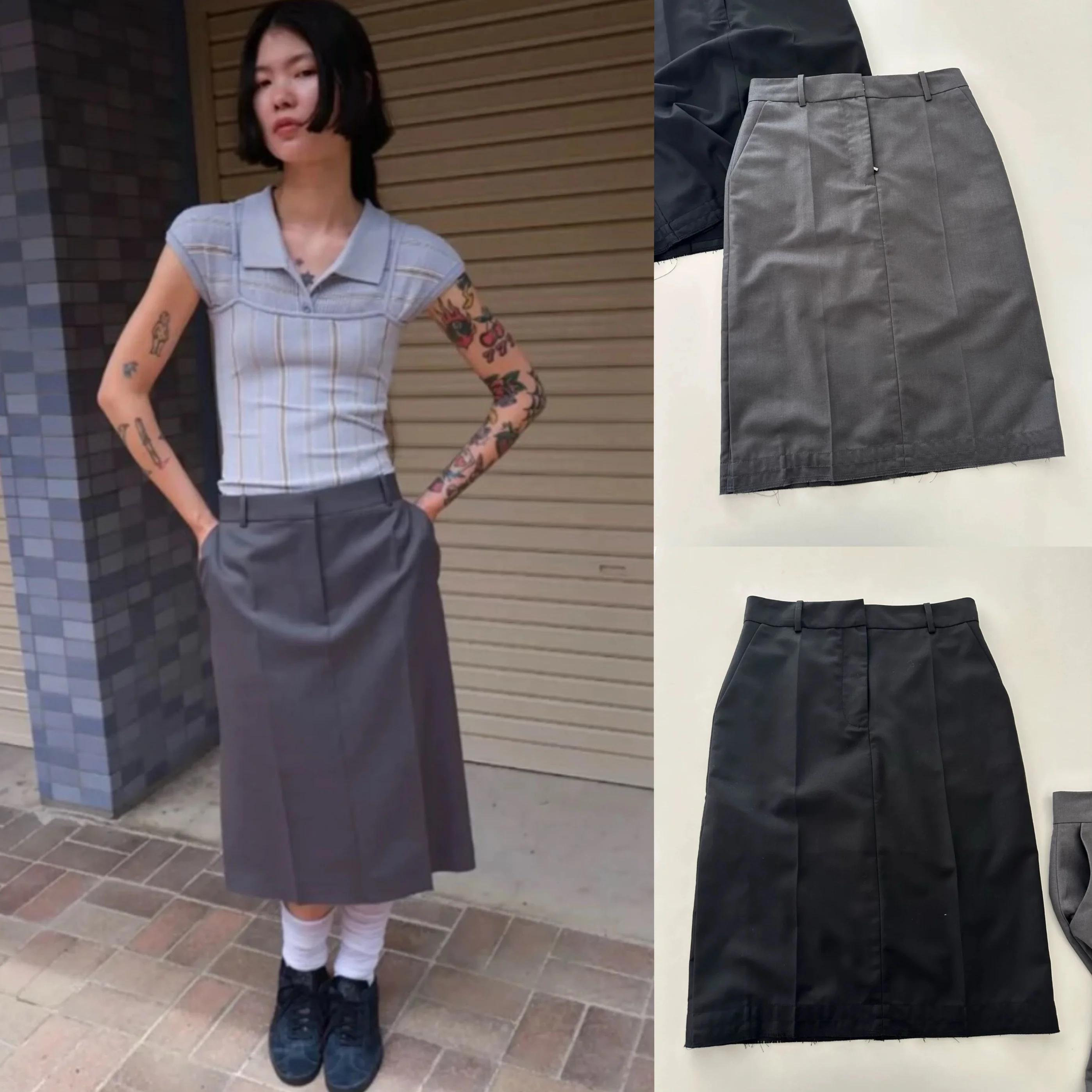 

Классический H-образный прямой крой для похудения, материал для похудения, корейская повседневная одежда с высокой талией для женщин