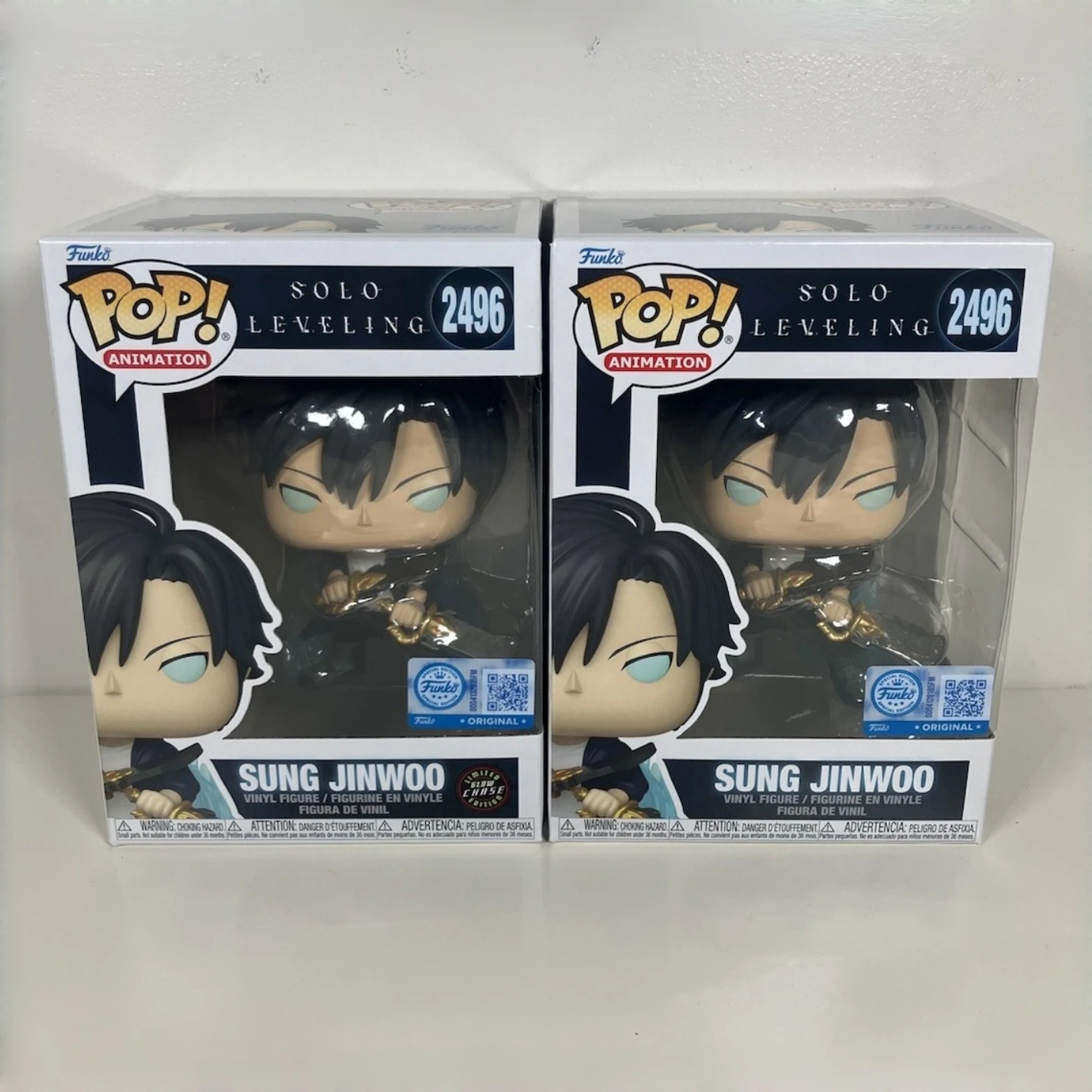 Figurine Funko Pop Solo Leveling Sung Jinwoo Aura Bleue en Vinyle 2496, Édition Limitée Officiellement Licenciée, Décoration de Collection, Cadeau pour les Fans