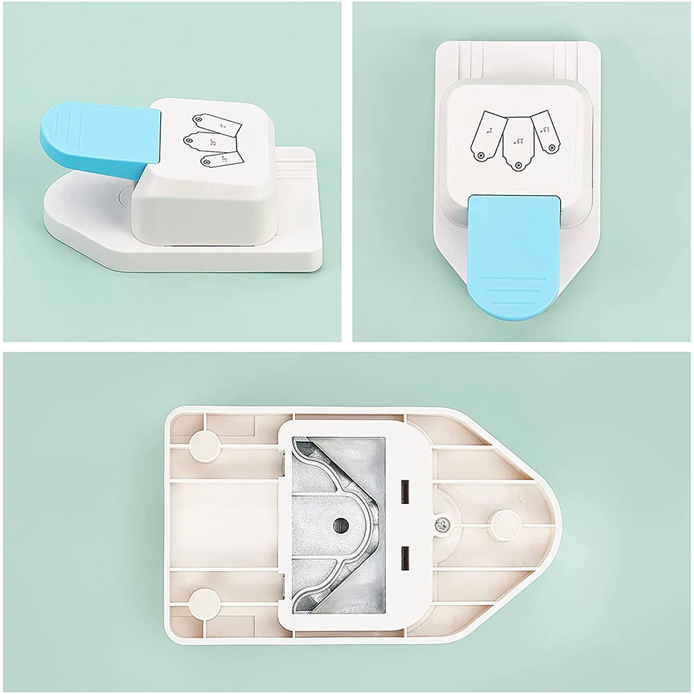 AED6-Tag Punch Gift Tag Puncher 3 In 1 Paper Craft Tag Punch Tag Shape Lever Action Craft Punch For Paper Crafting