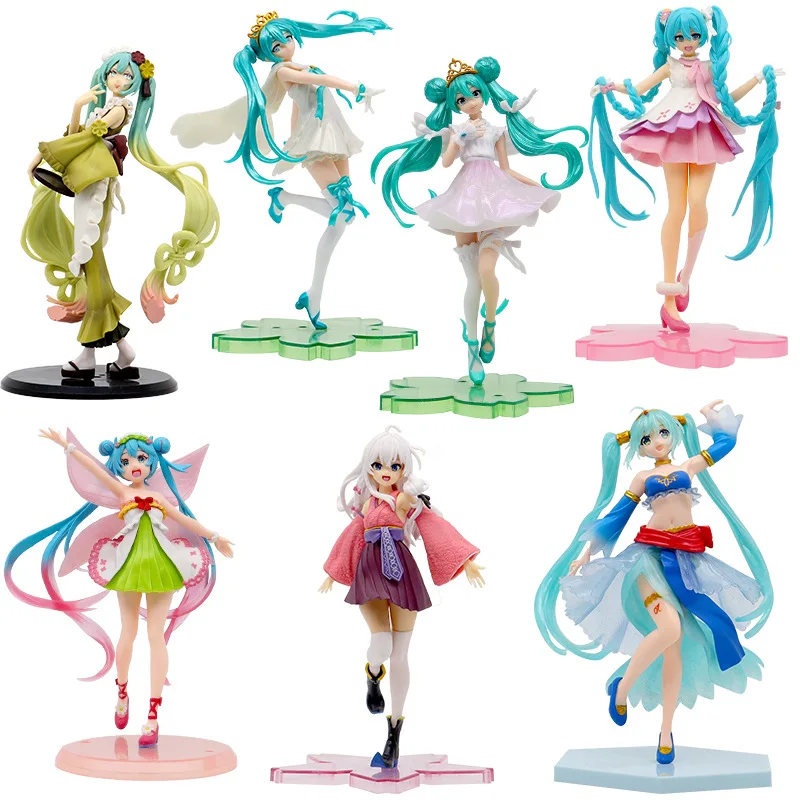 โมเดลตุ๊กตาขยับแขนขาได้อะนิเมะ Hatsune Miku 1ชิ้นของขวัญรูปแกะสลักสำหรับเด็กขนาด18-21ซม.