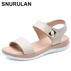 SNURULAN Summer women Platform flat sandals shoes women platform sandalias shoes ladies white wedge sandals shoes flipflopsE393