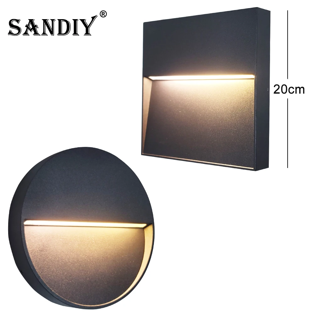 SANDIY External Wall Lights 6W 10W Outdoor Waterproof Lamp Led Stair Lighting for Porch Street Step Balcony Surface Mounted IP67