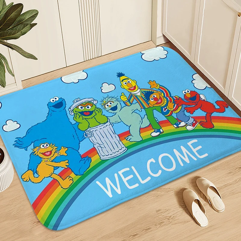 Children's Bedroom Carpet S-Sesame S-Street House Interior Entrance Mat Bathroom Living Room Kids Room Rug Home Decorations