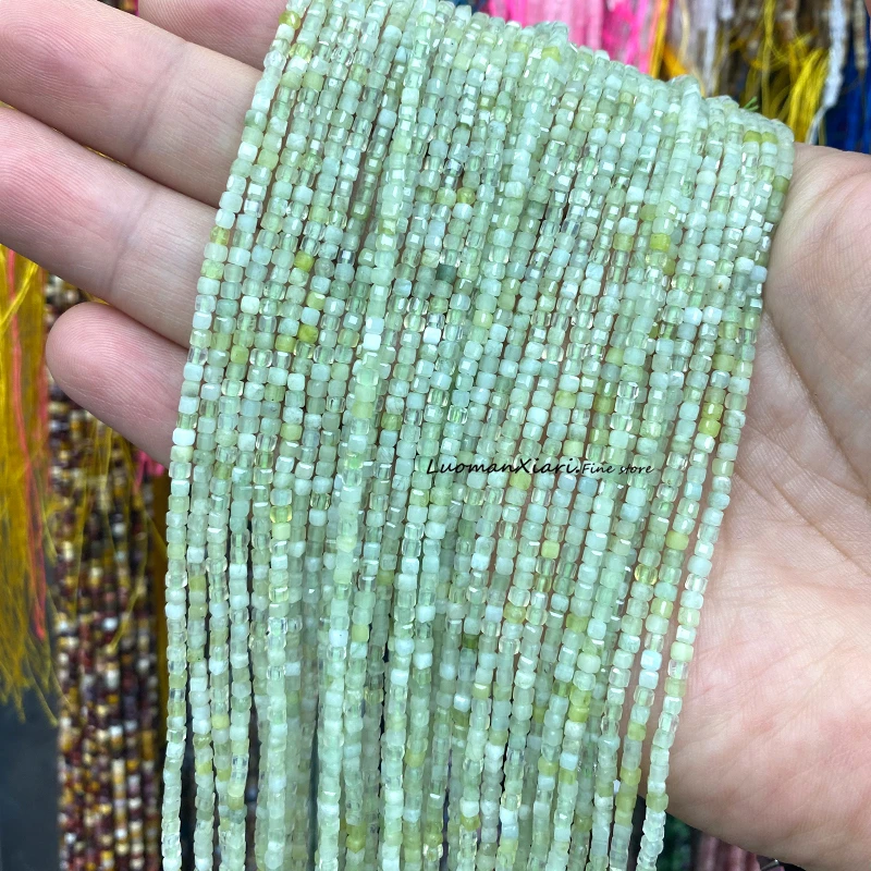 2x2mm Square Indian Agate Natural Stone Faceted Loose Spacer Beads for Jewelry Making Diy Earrings Bracelets Charms Accessories