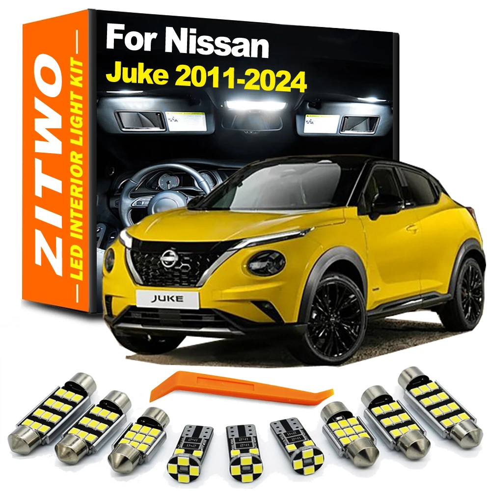 11Pcs Car LED Interior Reading Trunk Light License Plate Lamp Kit For Nissan Juke 2011- 2017 2018 2019 2020 2021 2022 2023 2024