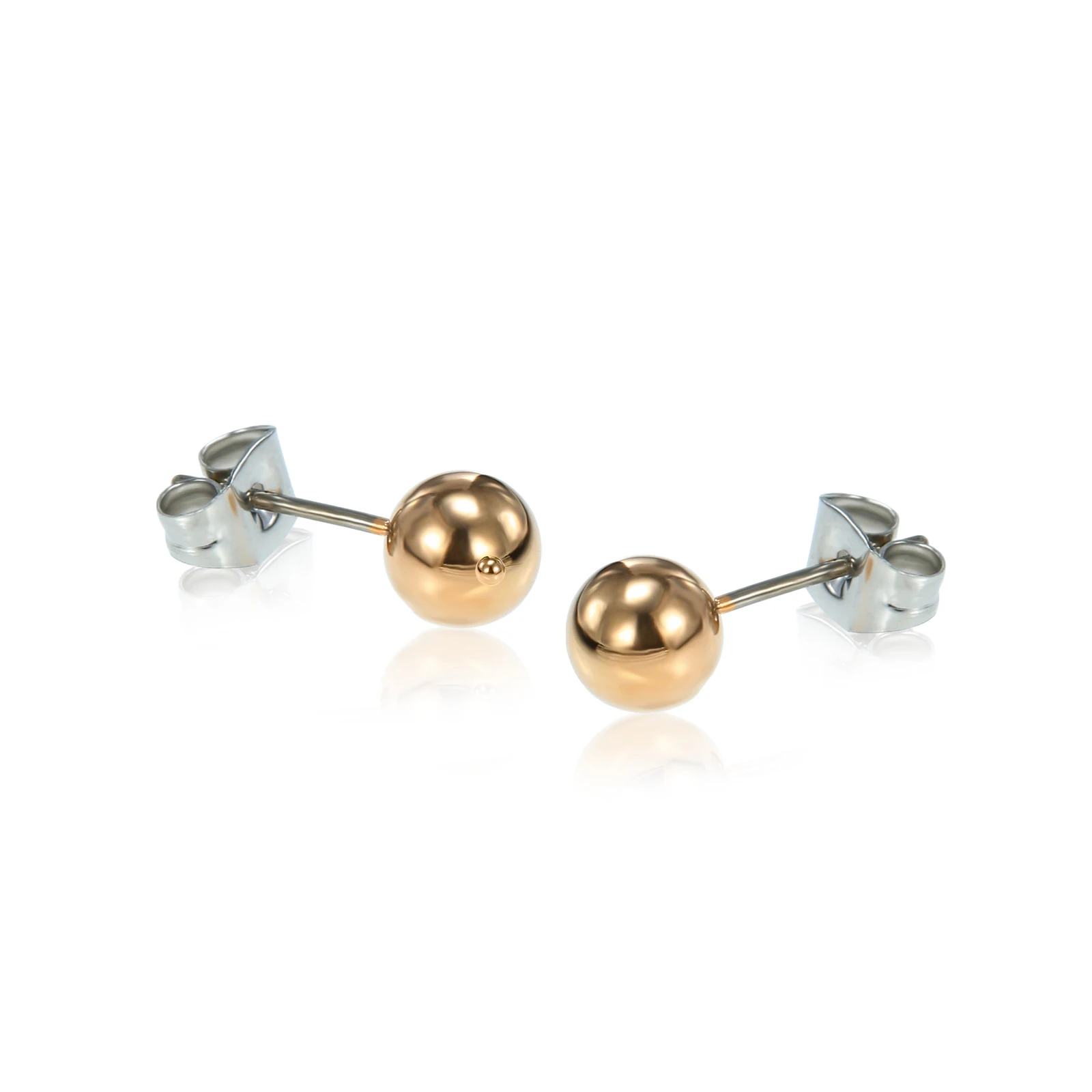 Titanium Ball Earring Studs Tiny Hypoallergenic With  Various Size For Women Girls Sensitive Ears Titanium Earring Backs include