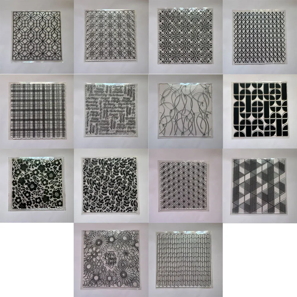 6*6 Background Stamp Flower Lines Paper Card Making DIY Scrapbooking Dariy Album Embossed Template Craft Decor