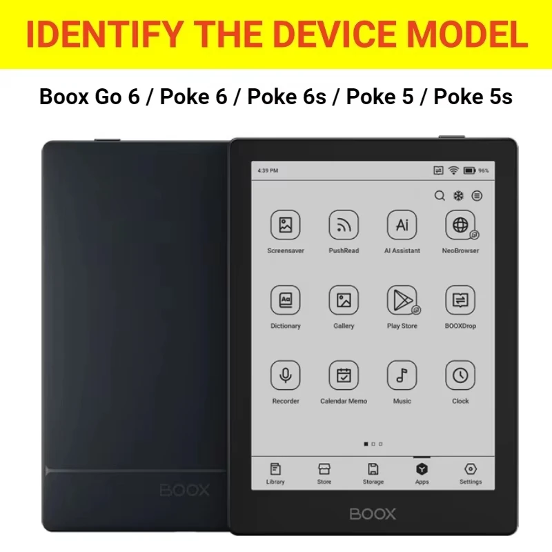 Full-Body Coverage Cover For Onyx Boox Go 6 (2024) Case Poke 6 6s 5 5s 6' EBook Slim Flip Book Funda with Hard Acrylic Back Case
