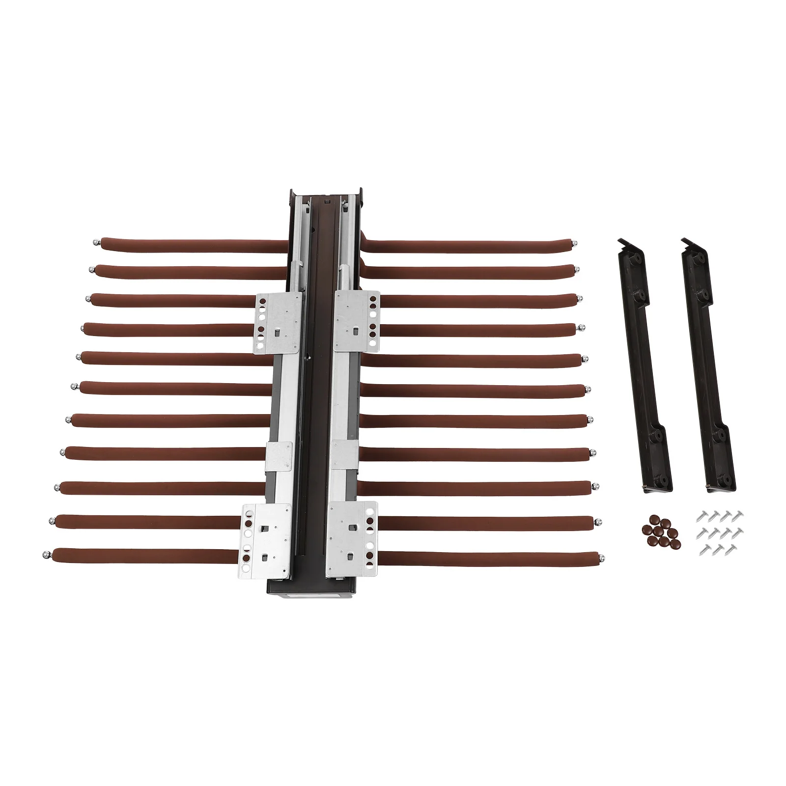 Ausziehbarer Hosenhalter, Einziehbarer Kleiderschrank-Hosenhalter, 22 Flockstäbe, 15 kg Tragkraft, geräuscharme Gleitschiene, Kleiderschrank-Aufbewahrungsorganizer – Detail 10