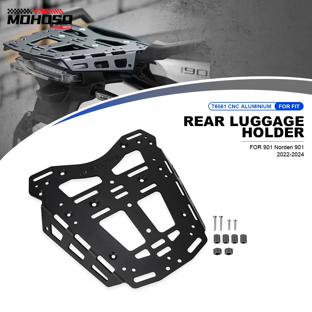 NEW Motorcycle Aluminium Rear Luggage Rack Top Case Mount Plate Accessories FIT For Husqvana Norden 901 2022-2023-2024 901Norden