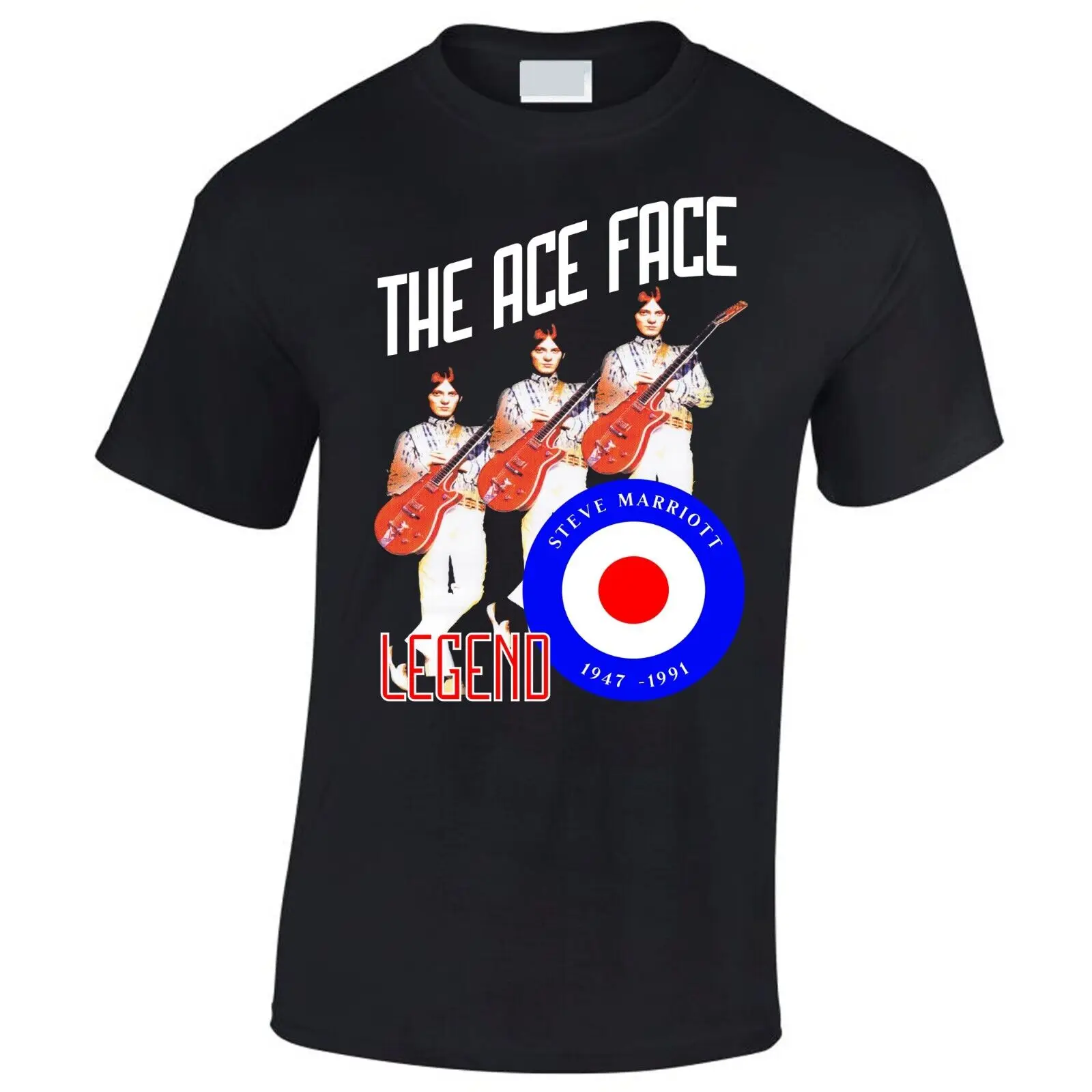 

Steve Marriott Homage T-Shirt Mod Legend the Ace Face Small Faces Sixties Dtg