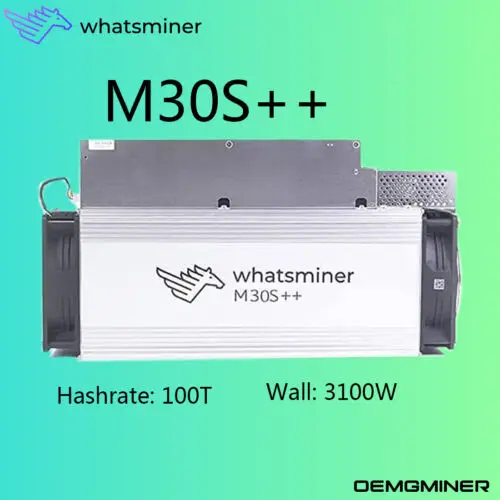 MM New Whatsminer M30s++ Miner 100T BTC Bitcoin Miner 3100W Bulid-in PSU in Stock