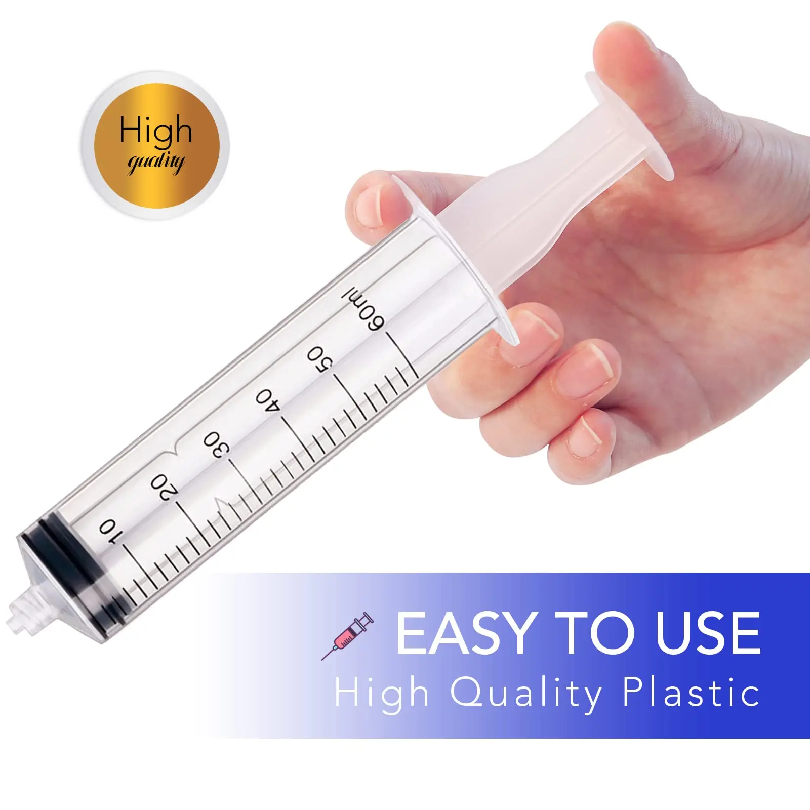 25Pcs 60ml 루어 잠금 주사기 바늘 없음 주입 도구 멸균 개별 포장은 동물 먹이, 접착제 분배에 적용됩니다.