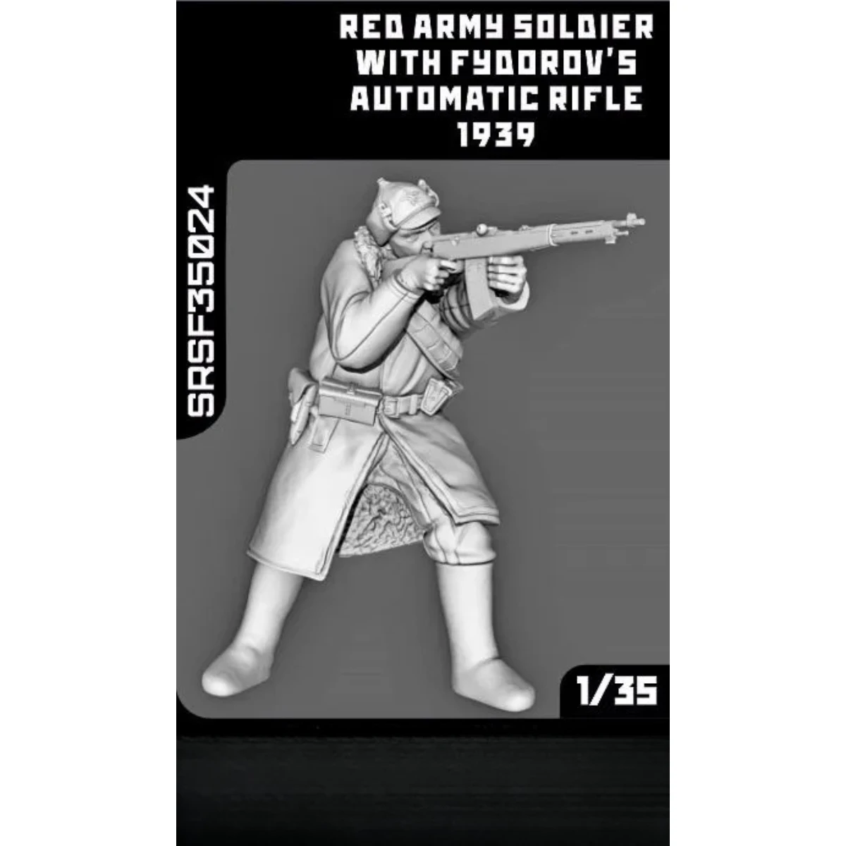 

1/35 неокрашенная фигурка из смолы, военная тема, солдат Красной Армии и пистолет-пулемет Федоров, в разобранном и неокрашенном виде GK