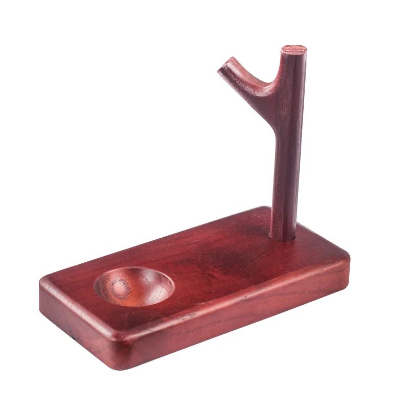 Solid wood Pipe Holder Solid Wood Vertical Type  Handle Pipe Holder Display 1 Position Smoking Fittings