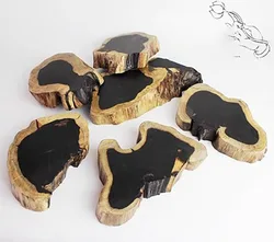 Light Sandalwood Carving, Purple Light Sandal, Shaped Base, Rosewood Decoration, Solid Wood, Teapot Holder, Coaster