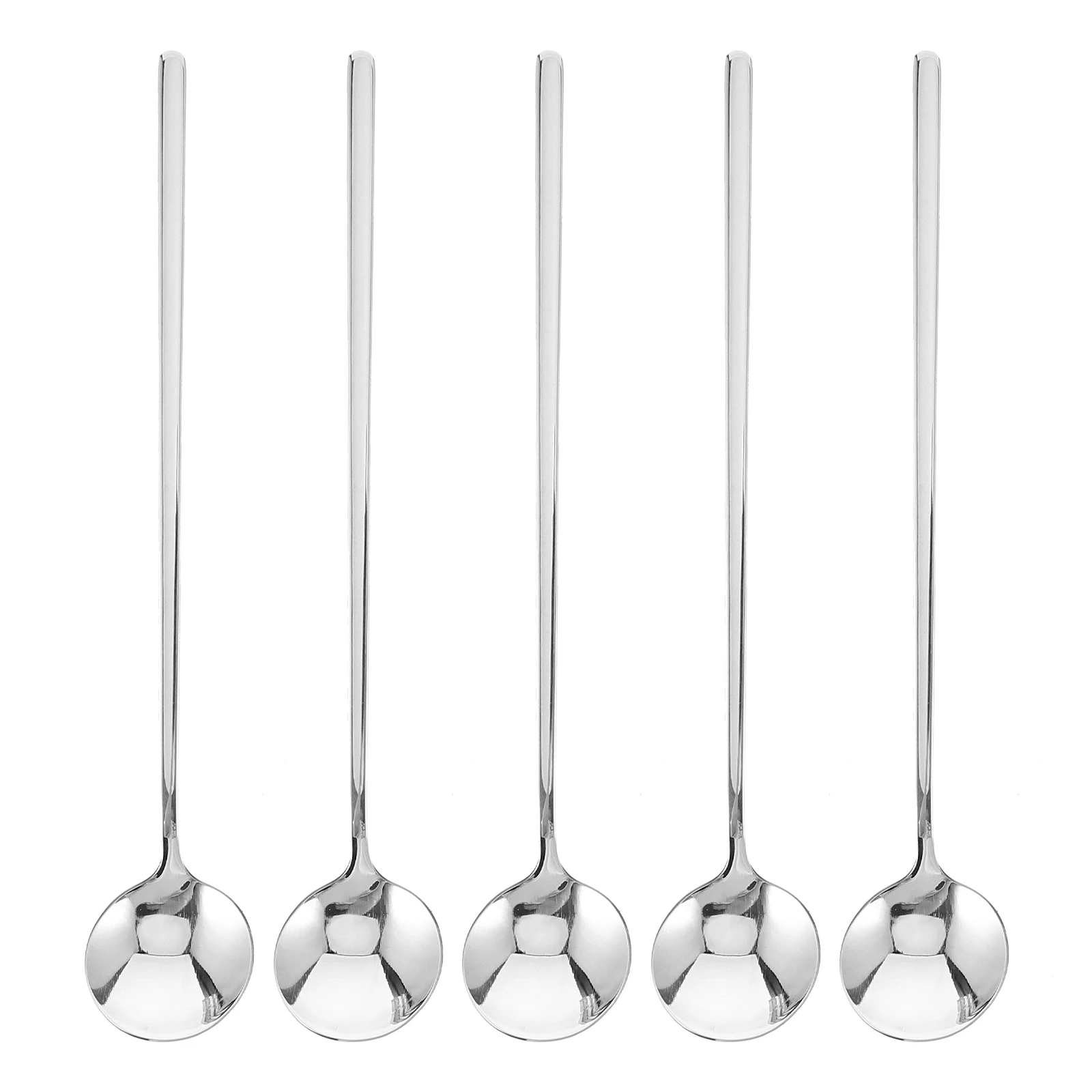 

Stainless Steel Ice Dessert Healthy Eco Thick Handle Long Mirror Finish Cake Spoon Round Spoon Coffee Shop Home Gift