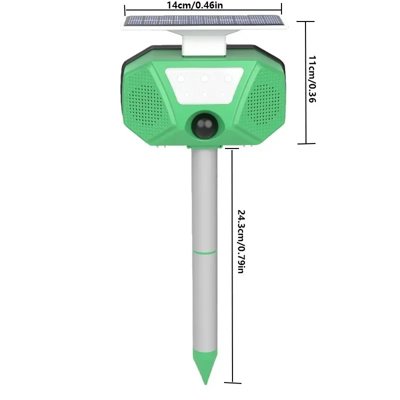 Ultrasonic Animal Repellant Cat Dog Repellant Solar Powered Rechargeable Garden Waterproof Animal Deterrent For Farm Yard