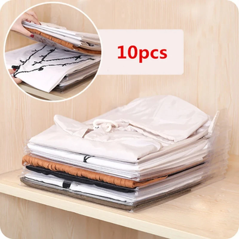 Simple 10PC Practical Clothes Organizer Quick Folding Board Cabinet Creative Travel Backpack Suitcase T-shirt File Storage