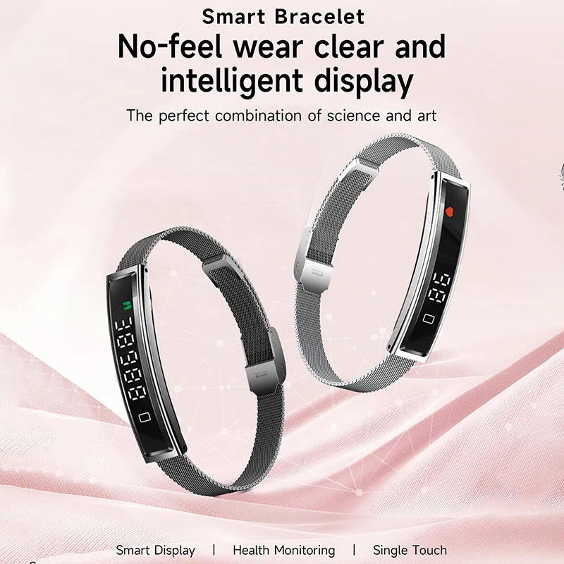 سوار ذكي للنساء مع مراقب معدل ضربات القلب، متتبع اللياقة البدنية، سوار معصم رياضي مقاوم للماء، سوار ذكي للرجال #5