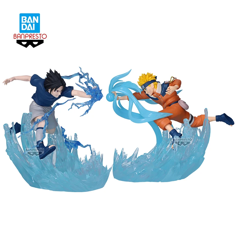 BANPRESTO-Modelo Anime Original, Naruto Uzumaki, Uchiha Sasuke, Decoração Desktop, Presentes de Brinquedo, 12cm