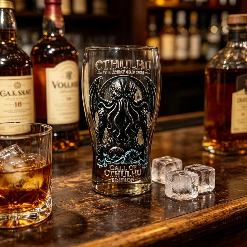 Cthulhu The Great Old One Drinking Cup Rune Symbol Horror Themed Glassware for Home Bar Beer Whiskey Glasses