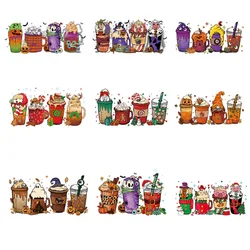 9piece NewExquisite cartoon Halloween patterns Iron On Patch Thermal Transfer Diy Accessory Washable Arts exquisite Stickers Pat