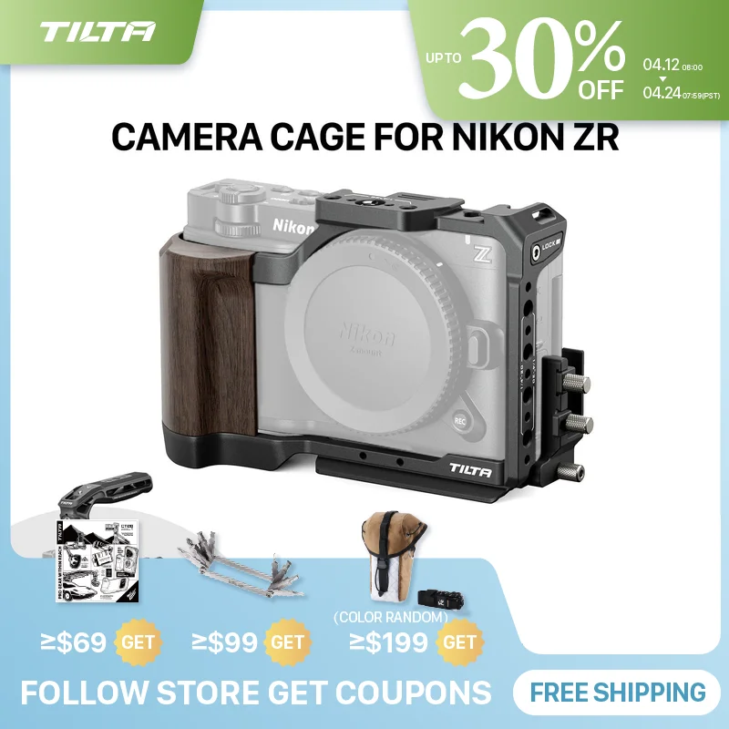 

Корпус камеры TILTA ZR для Nikon ZR с кабельным зажимом Верхняя ручка Xeno L-образная опорная пластина Ручная ручка Быстросъемная пластина