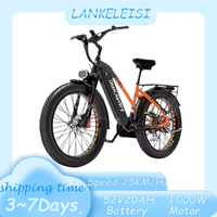 LANKELEISI DM530PLUS Electric Bike 1000W Brushless Motor 52V20A Lithium Battery Electric Bicycle 26 Inch All Terrain Tire E-Bike