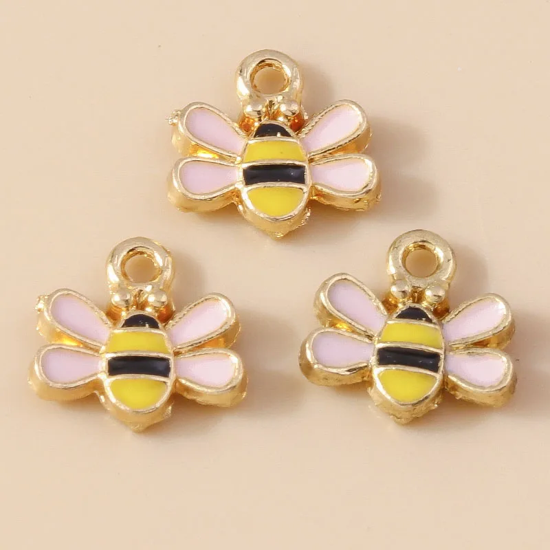 Leslie 20 Stück Emaille-Anhänger, 15 x 19 mm, niedliche Honigbienen-Anhänger für die Schmuckherstellung, Damen-Ohrringe, Armband, Halskette, DIY – Detail 15