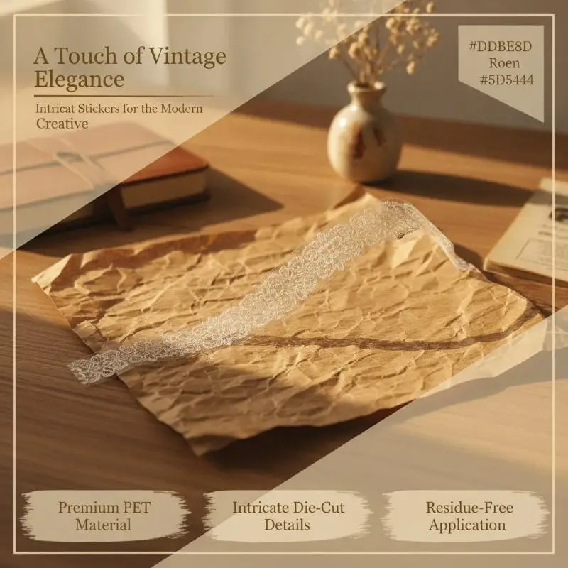 Vintage Hollow Lace Sticker Packs 40 Pieces Per Pack Matte Finish for Envelope Sealing Memory Book Decoration
