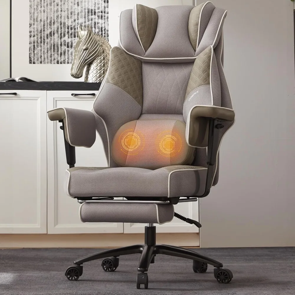 

Big and Tall Office Chair with Massage Lumbar Support,Executive Office Chair with Wide Thick Seat Cushion and Adjustable