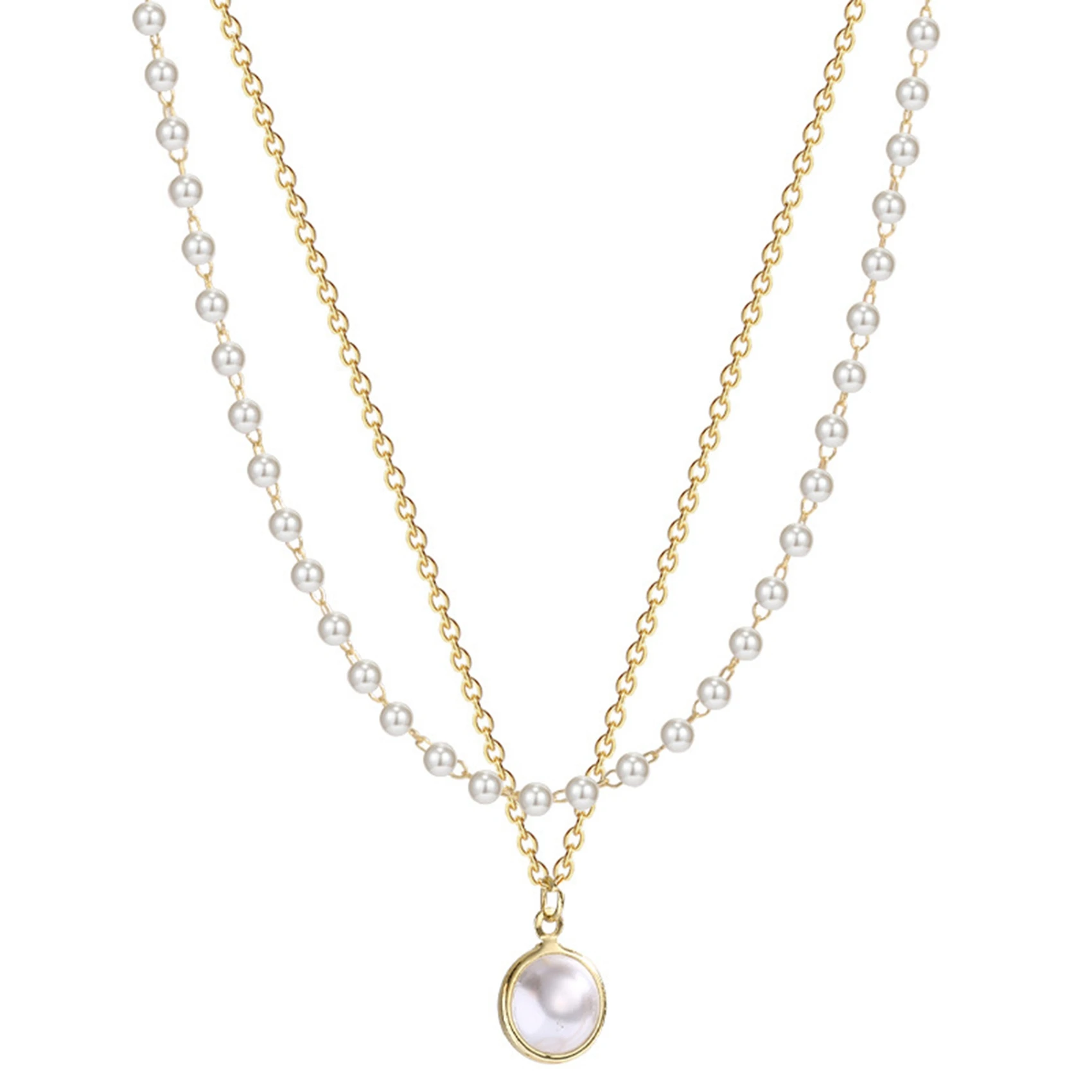

CXZD-Pearl Double Necklace Fashion Women Necklace Party Gift Jewelry