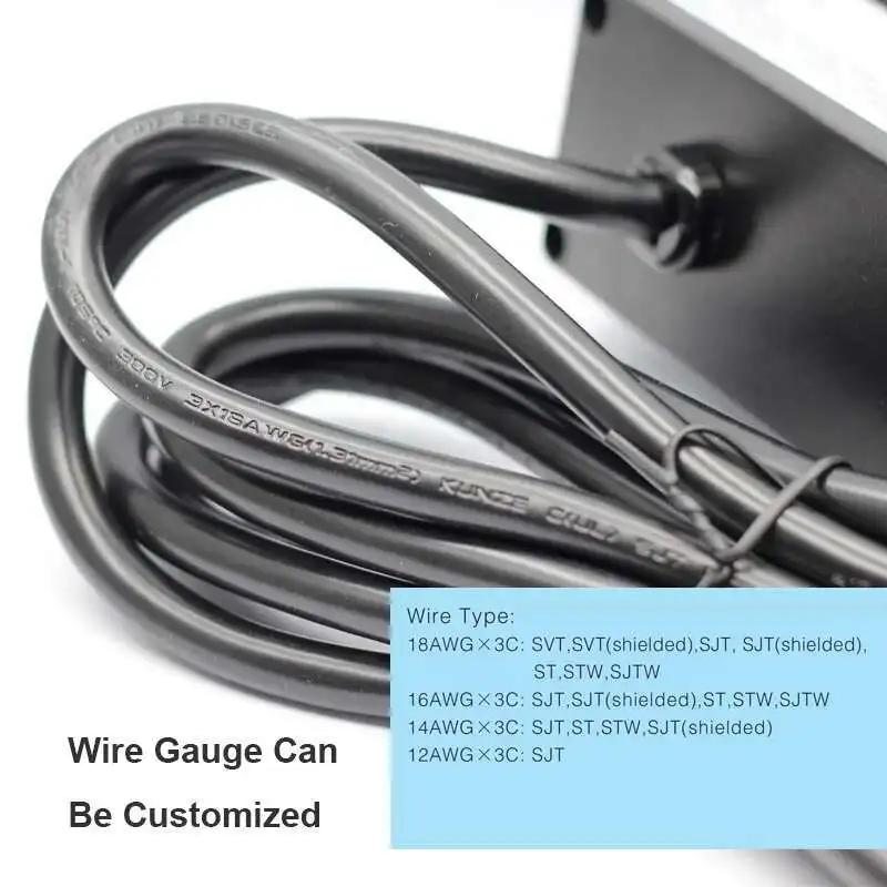 Meubles de conférence de bureau d'hôtel encastrés 2.5 mètres 16AWG prise de multiprise prise ca avec 2 Ports USB