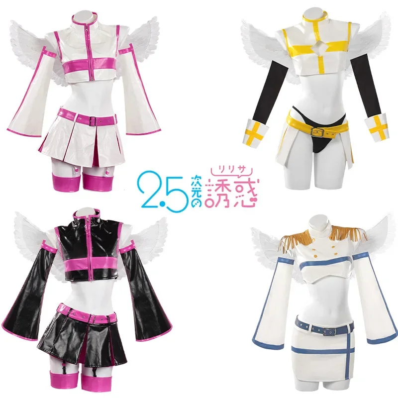 

New Anime 2.5 Dimensional Seduction Cosplay Costume Ririsa Amano Mikari Tachibana Skirt Wings Suit Halloween Party Props