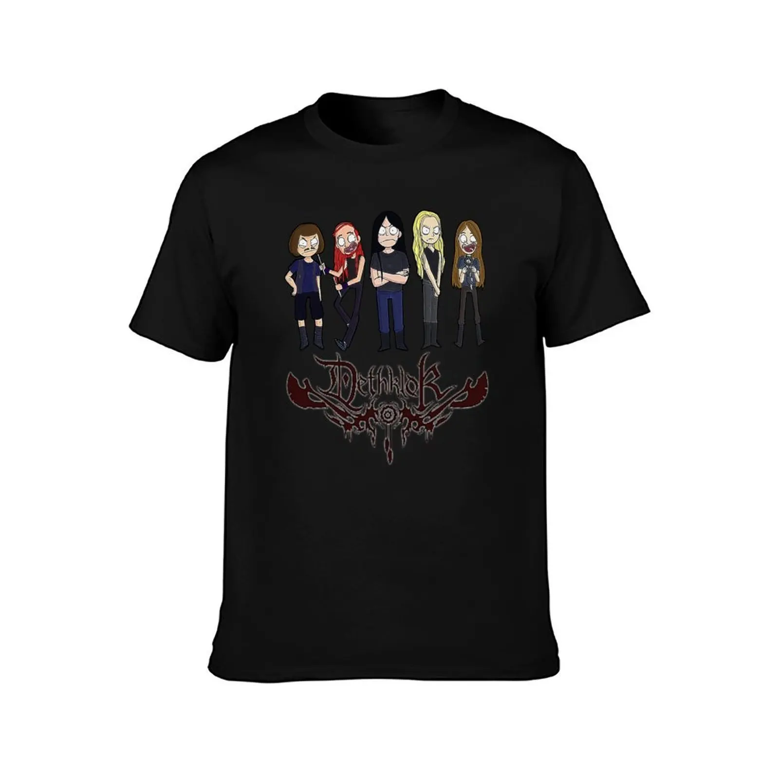 Dethklok T-Shirt, Summer Casual Cotton Tee, Oversized Streetwear Tops, Vintage Graphic Print, Loose Fit Short Sleeve