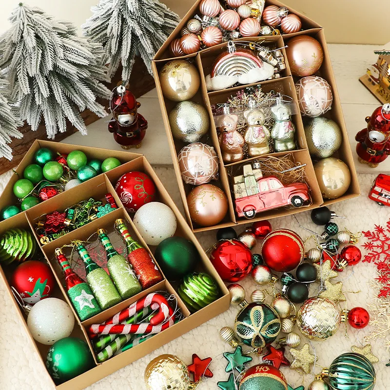 

70/71/73pcs New Christmas Balls Ornaments Xmas Tree Party Pendant Special-shaped Printed Decoration Christmas Spheres