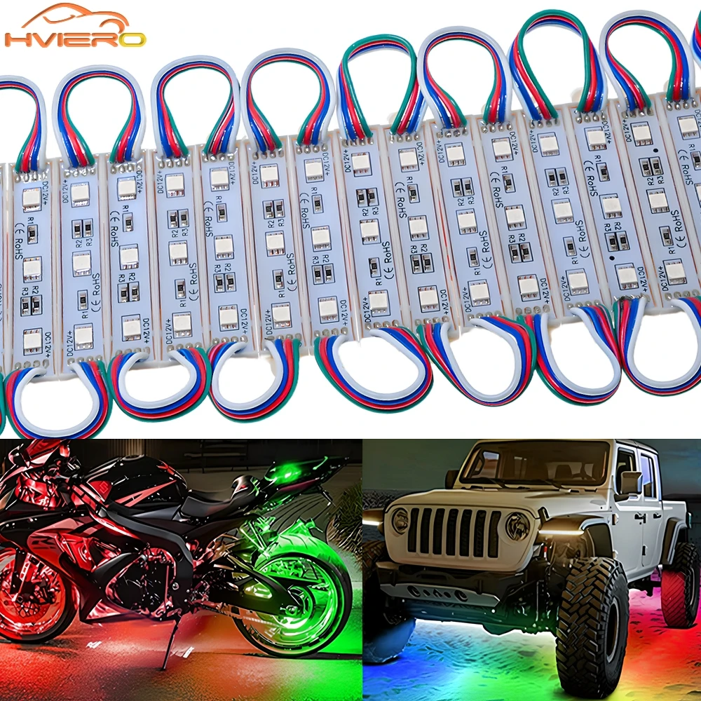 

20X 5050 3LED Patch Module Waterproof IP65 DC 12V White Warm Light RGB Logo Super Backlight Module Lighting Advertising Box Sign