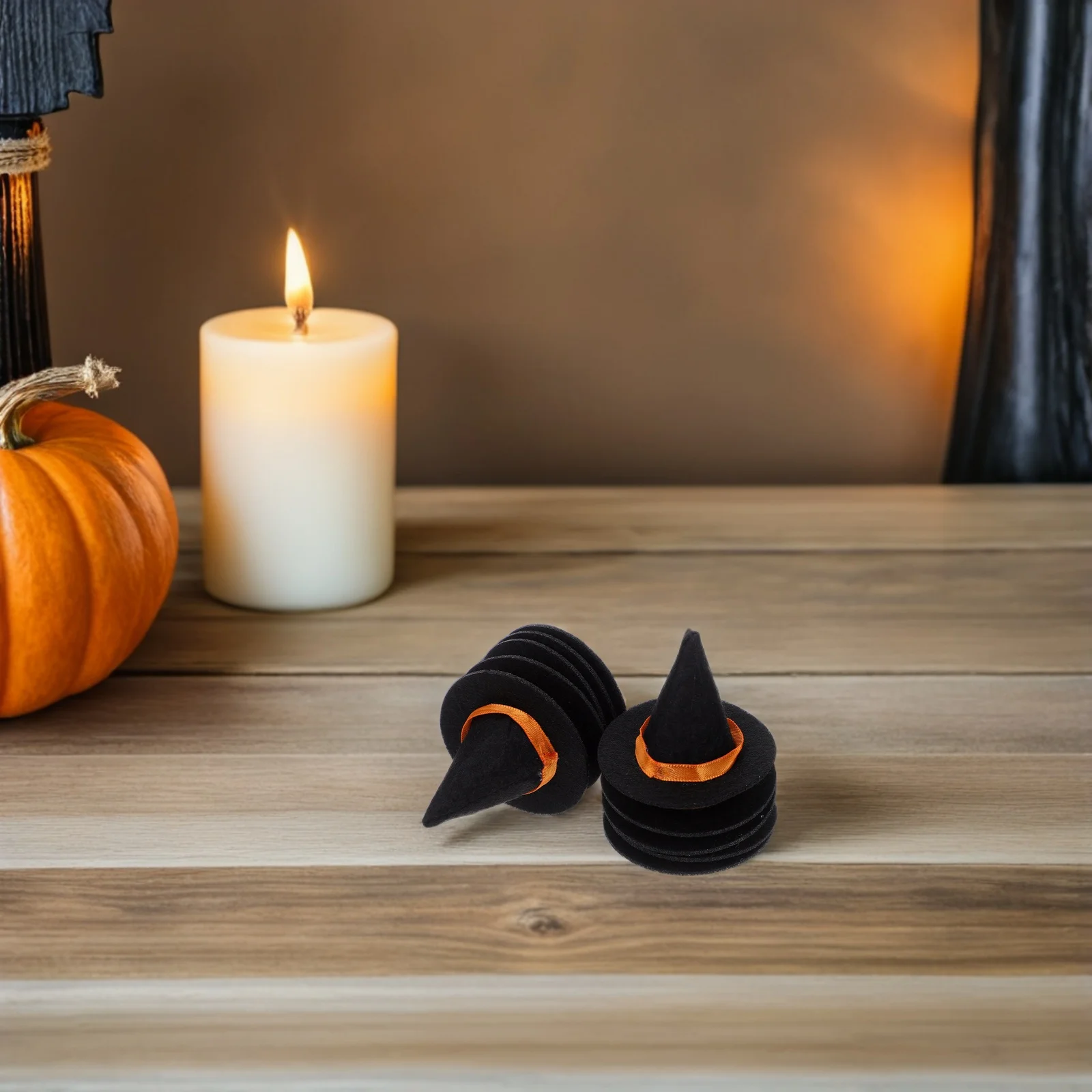 

16 PCS Witch Hat Wine Bottle Plug house Mini Hats Halloween Decor Covers Miniature Felt Ornament DIY