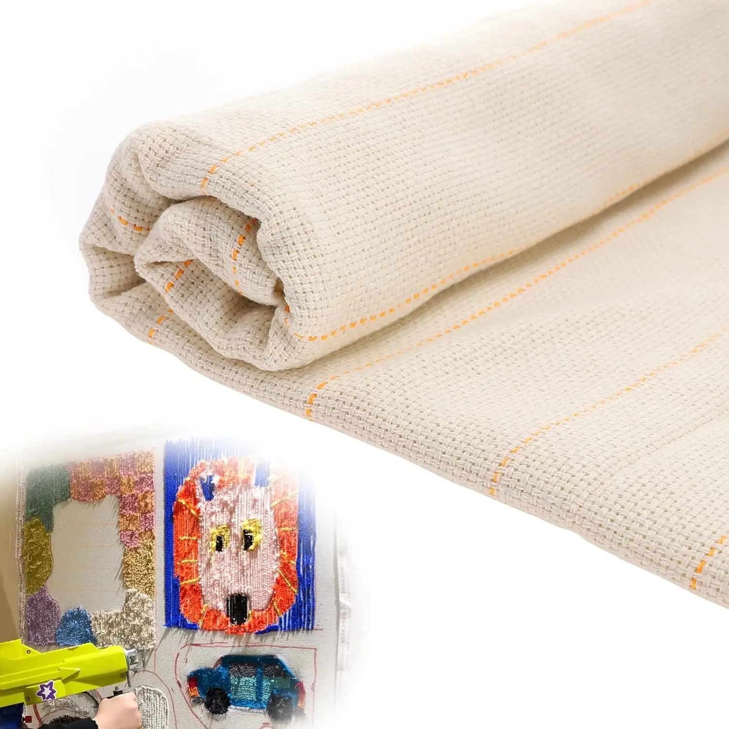 

2x10M/2.5x10M Primary Tufting Cloth Backing Fabric for Rug Tufting Carpet Weaving Knitting Embroidery Material
