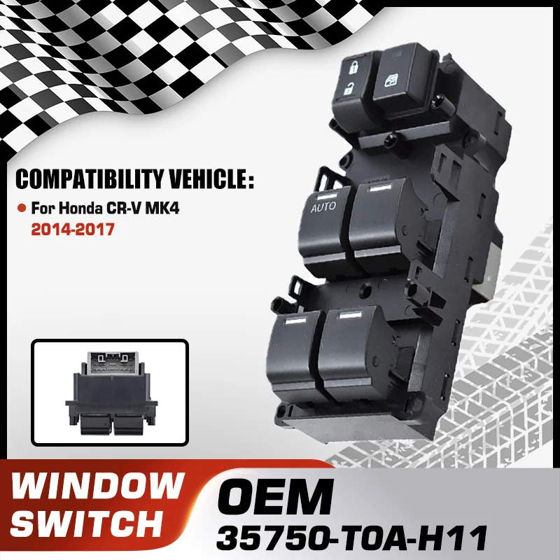 

Auto Electric Power Lifter Window Switch Button For Honda CR-V CRV MK4 2014 2015 2016 2017 35750-T0A-H11 35750-TR0-H11 24 Pins