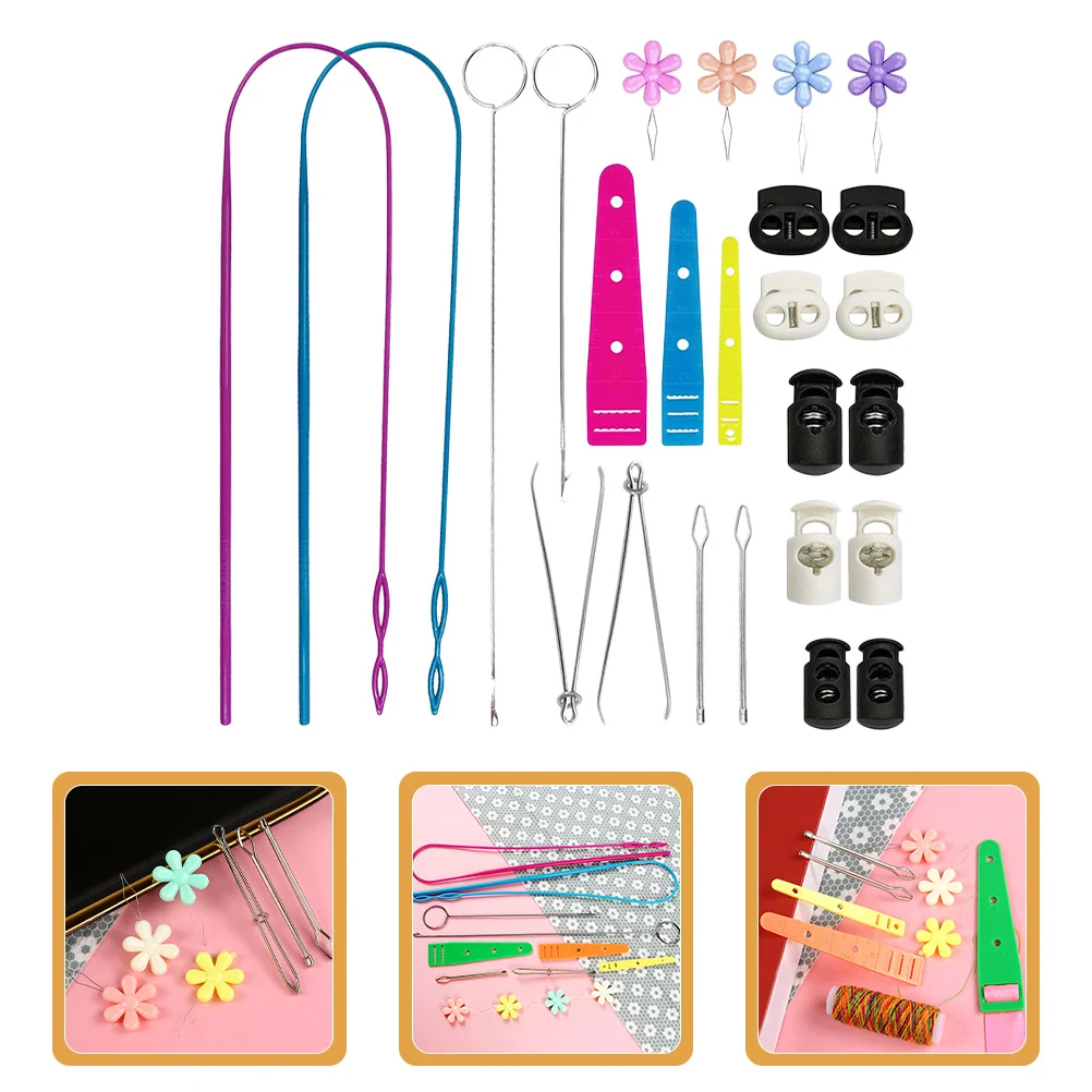 

1 Set Rope Threader Kit Stainless Steel Abs Drawstring Replacement Tool For Hoodies Sweatpants Bags Sewing Crafting Tools Diy