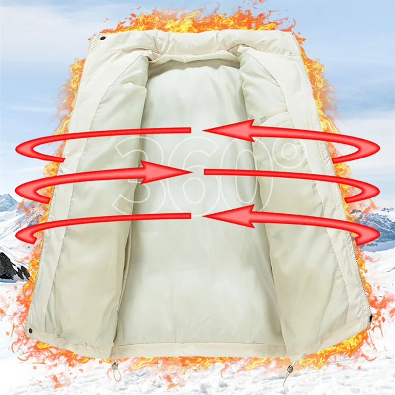 Men's Thicken Winter Jacket Outdoor Cold Protection Warm Zipper Stand Collar Parkas Harajuku Casual Loose Cotton Padded Coat