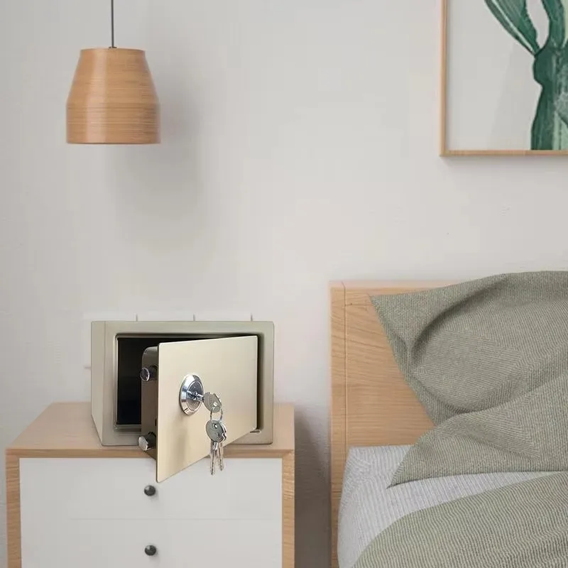 Safe Box Steel Security Safe And Lock Box With Electronic Keypad Fireproof Home Safe Dual Key System Secure Cash Jewelry IDbox