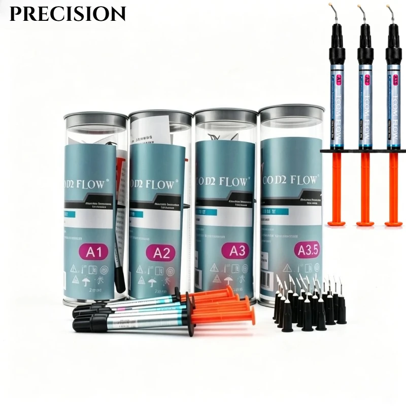 Dental Flowable Resin Light Cure UV Nano Curable Fluid Resin Filling Dental Restorative Filling Material Multi Shade A2 A3
