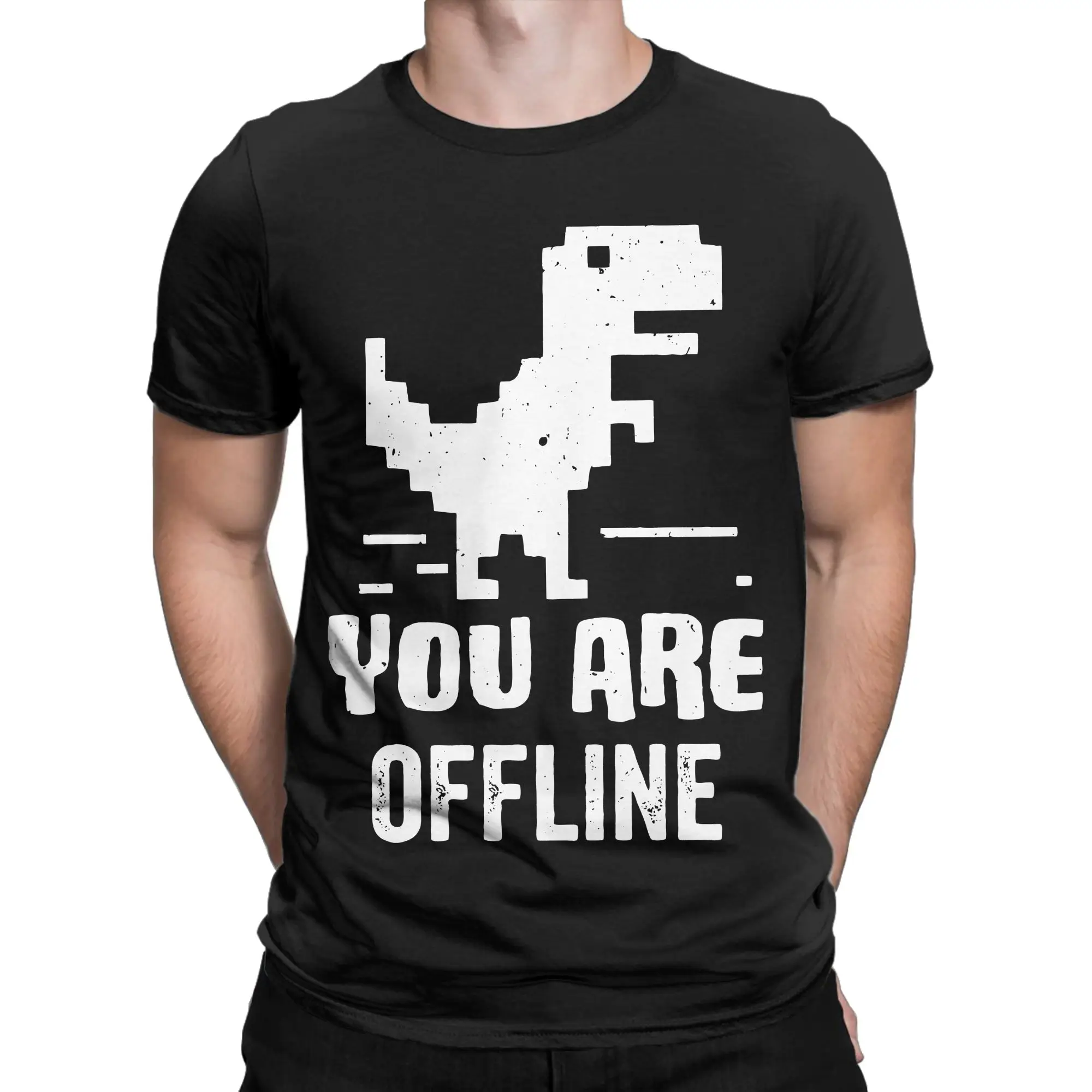 You Are Offline T-Shirts Men Women Programmer Dinosaur 100% Cotton Tee Shirt Crew Neck Short Sleeve T Shirt New Arrival Clothes