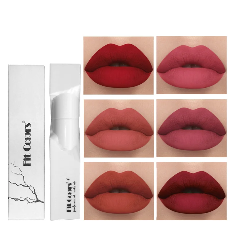 ใหม่ 6 สีเดิมของเหลวลิปสติกลิปกลอสการแสดงผลสีไวท์เทนนิ่งไม่สัมผัสถ้วย Matte Moisturizing