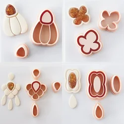 Abstract Shape Polymer Clay Molds Floral Pattern Clay Earring Embossing Moulds Soft Pottery Jewelry Pendant Dangle Clay Cutters