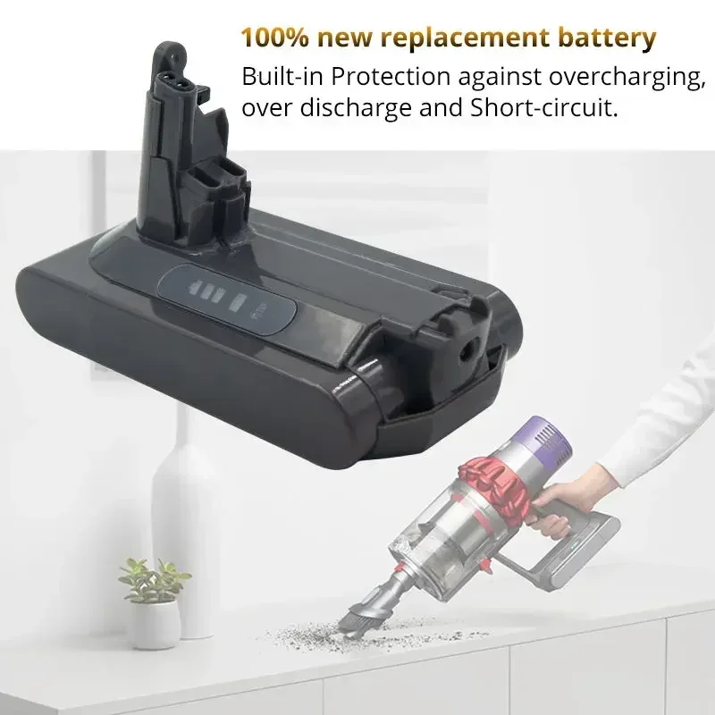 Batterie de remplacement au Lithium 100%, 25.2V 12800mAh lpega pour aspirateur Dyson cyclone  absolu SV12 V10 duveteux